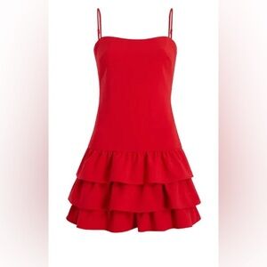 NWT Likely Amica Ruffle Mini Dress In Scarlet Size 12